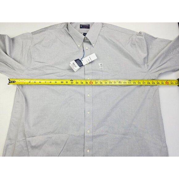 Stafford Performance Big Fit Size 19 36-37 Mens Gray Button Down Super Shirt NWT - Picture 3 of 11